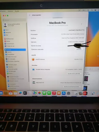 MacBook Pro 2.3GHz i5 8GB RAM 256GB SSD Plata