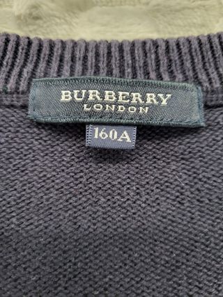 Jersey Burberry Azul Marino Cuello Pico T.S