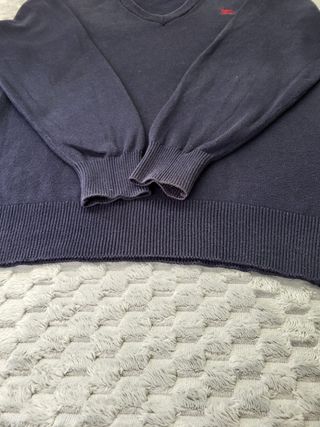 Jersey Burberry Azul Marino Cuello Pico T.S