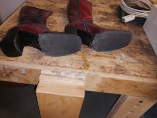 Stivali donna tacco alto neri rossi