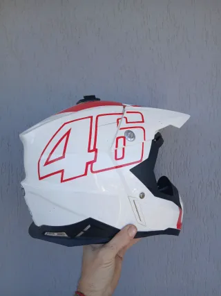 Casco de Cross Blanco y Rojo