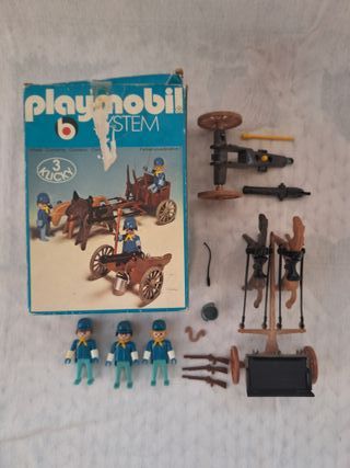 playmobil 3244 US artiglieria e carrozza + SCATOLA