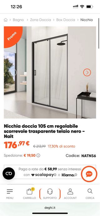 Box doccia nicchia Bagno Nuovo Vetro