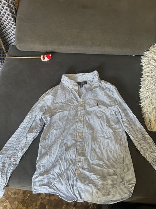 Camisa Polo Ralph Lauren Rayas Azul y Blanco
