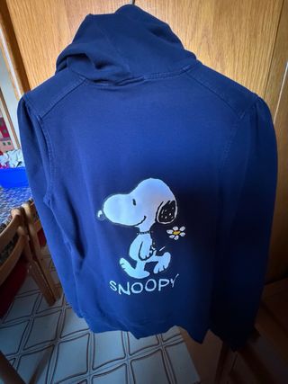 Felpa blu scuro con cappuccio Snoopy donna