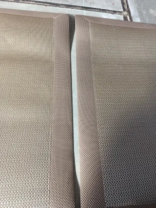 Alfombra vinilo beige y gris