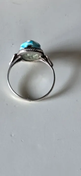 Anillo Plata Egipcio Antiguo Turquesa