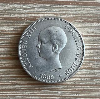 Moneda 5 Pesetas Alfonso XIII 1889