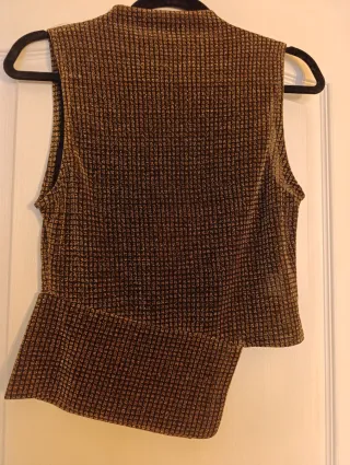 Top fiesta dorado y negro Talla S