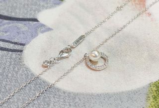 Conjunto Perla y Círculo Brillante plata