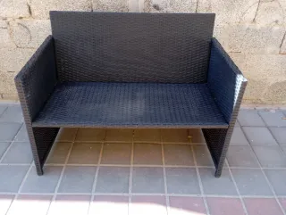 Conjunto Muebles Jardín Ratán Negro