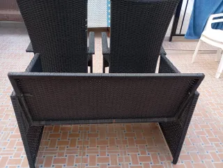 Conjunto Muebles Jardín Ratán Negro