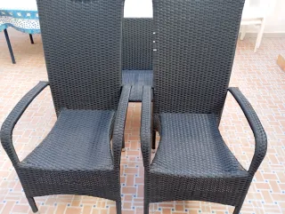 Conjunto Muebles Jardín Ratán Negro