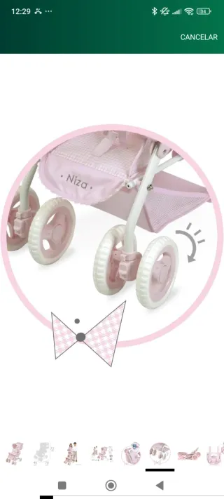 Carro gemelar NIZA rosa