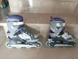Patines en línea morados y grises talla 37-40