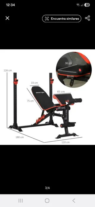 Banco de musculación multifuncional