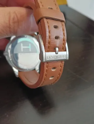 Reloj Hamilton Correa Marrón y Esfera Plateada