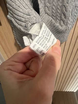 Jersey Zara punto trenzado gris
