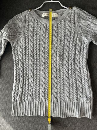 Jersey Zara punto trenzado gris