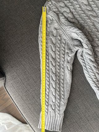 Jersey Zara punto trenzado gris