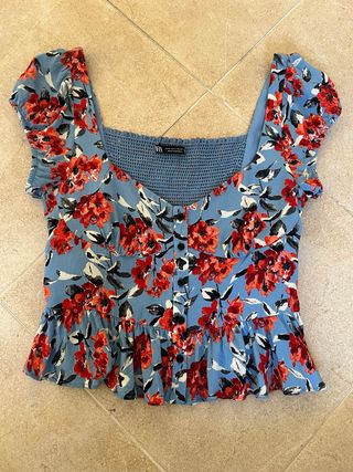 Top floral Zara Talla S