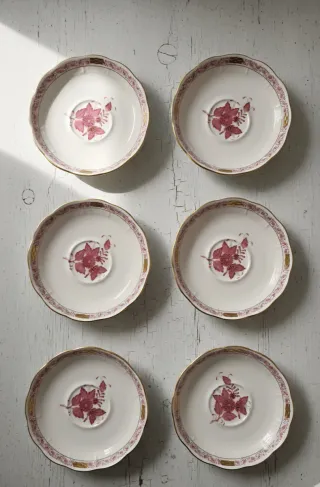 6 Piattini Porcellana Herend Ungheria