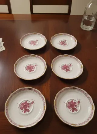 6 Piattini Porcellana Herend Ungheria