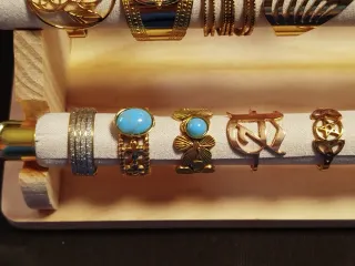 30 Anillos Acero Inoxidable Dorados