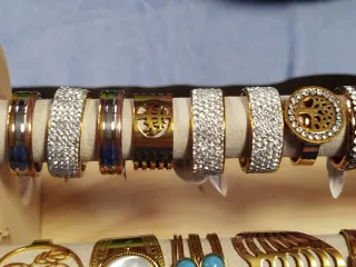 30 Anillos Acero Inoxidable Dorados