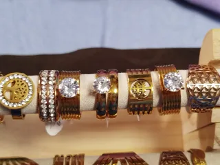 30 Anillos Acero Inoxidable Dorados