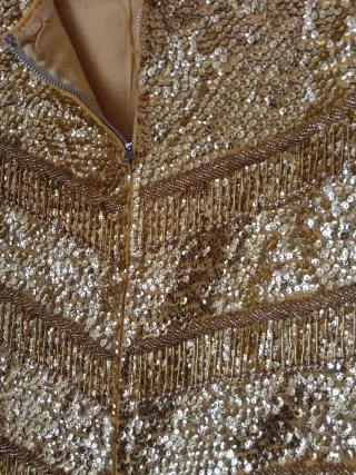 Top fiesta lentejuelas dorado