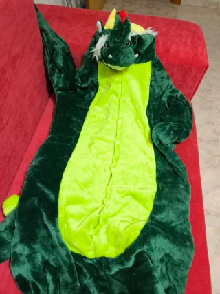 Disfraz/Pijama Dinosaurio Verde Talla Única