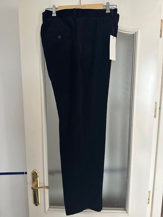 Pantalón pana azul marino Zara