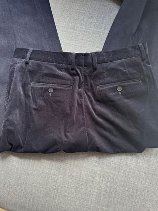 Pantalón pana azul marino Zara