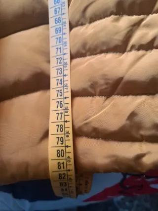 Abrigo Plumas Mujer Mostaza Talla XL