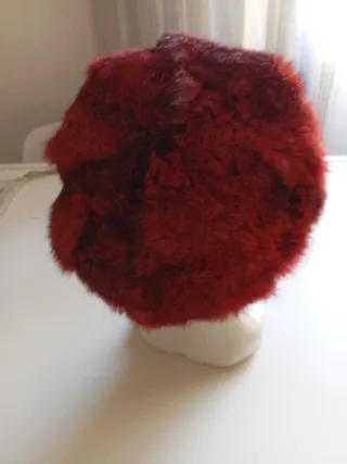 Berretto pelliccia vintage rosso taglia 58..60 cm