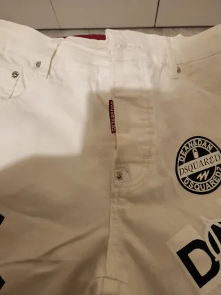 Pantaloni Dsquared2 Uomo Bianchi Patch