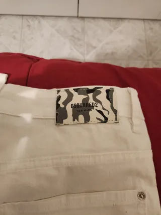 Pantaloni Dsquared2 Uomo Bianchi Patch