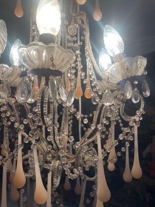 Lámpara lágrimas cristal opalino