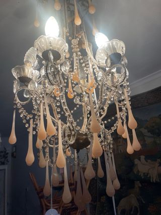 Lámpara lágrimas cristal opalino