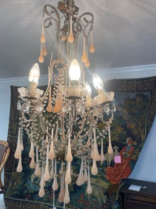 Lámpara lágrimas cristal opalino