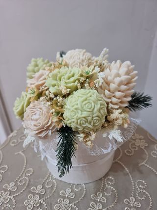 Composizione fiori cera