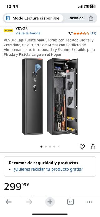 Caja Fuerte para Rifles y Pistolas