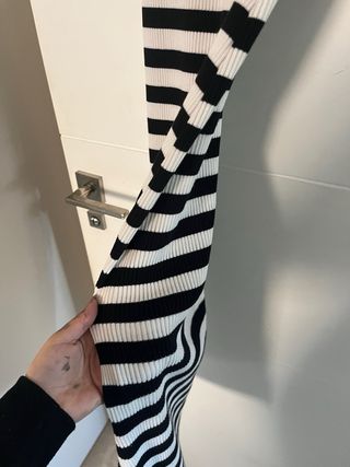 Vestido largo rayas blanco y negro
