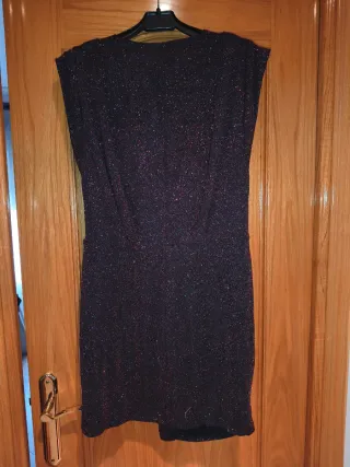 Vestido fiesta Mango negro con brillos