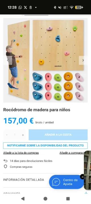 Rocódromo tobogán infantil de madera