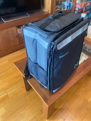 Mochila Repartos Grande Ampliable Negra/Gris