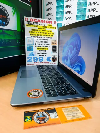 Portátil ASUS i7 12GB RAM 250GB SSD 700GB HDD