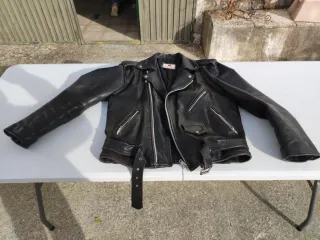 Chaqueta de cuero XL pintada