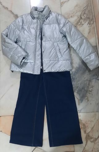 Abrigo acolchado metalizado talla S